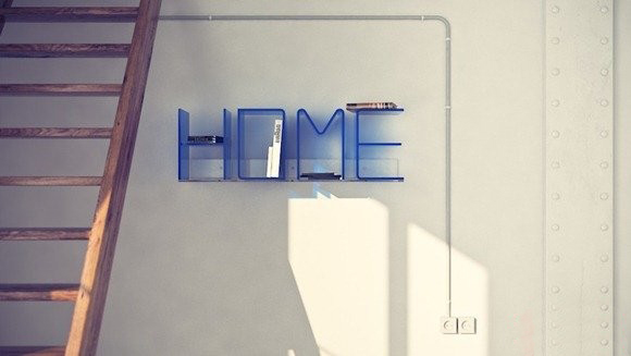 HOME字母組合的置物架
