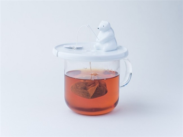 可愛的白熊釣魚茶包架（二）
